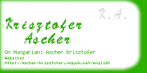 krisztofer ascher business card